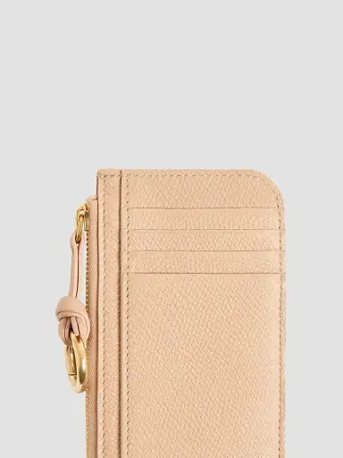 Valentino Women's Zip-Around Charm Card Holder in Grainy Calfskin | Thumbnail 5 Valentino Women's Zip-Around Charm Card Holder in Grainy Calfskin | Thumbnail 5