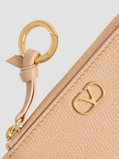 Valentino Women's Zip-Around Charm Card Holder in Grainy Calfskin | Thumbnail 6 Valentino Women's Zip-Around Charm Card Holder in Grainy Calfskin | Thumbnail 6