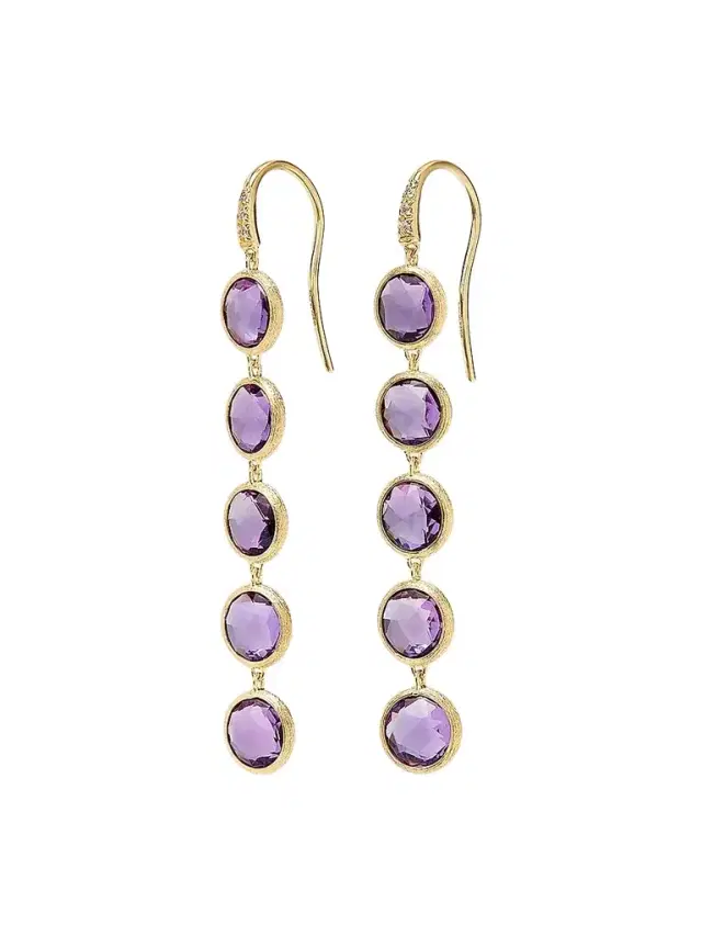MARCO BICEGO Women's Jaipur 18K Yellow Gold, Amethyst & 0.03 TCW Diamond Drop Earrings