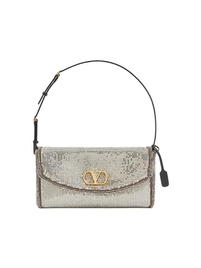 Valentino Women's DeVain Small Metallic Mesh Shoulder Bag