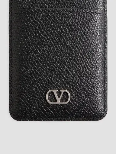 Valentino Men's VLogo Signature Magnetic Cardholder in Grainy Calfskin | Thumbnail 4