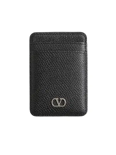 Valentino Men's VLogo Signature Magnetic Cardholder in Grainy Calfskin | Thumbnail 1