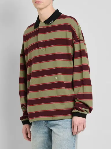 Rhude Men's Fontaine Striped Cotton Polo Shirt | Thumbnail 4 Rhude Men's Fontaine Striped Cotton Polo Shirt | Thumbnail 4