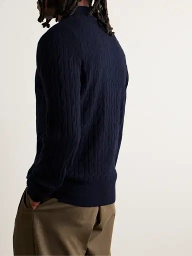 Ghiaia Cashmere Cable-Knit Cashmere Polo Shirt - Men | Thumbnail 4 Ghiaia Cashmere Cable-Knit Cashmere Polo Shirt - Men | Thumbnail 4