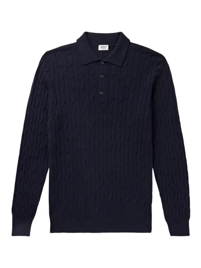 Ghiaia Cashmere Cable-Knit Cashmere Polo Shirt - Men