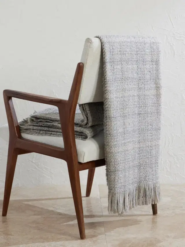 Johnstons of Elgin Luxury Texture Checked Cashmere, Silk and Alpaca Wool-Blend Throw - Men