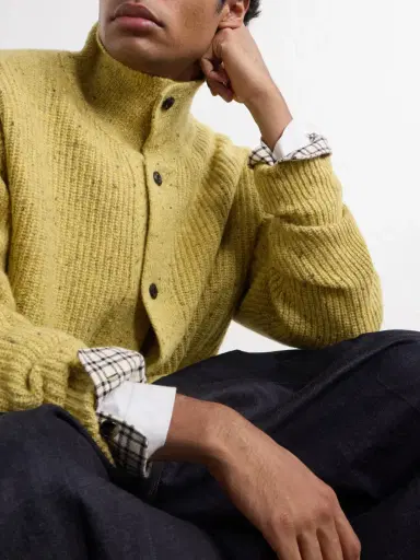 SAGE NATION Wiral Ribbed-Knit Wool Cardigan - Men | Thumbnail 5
