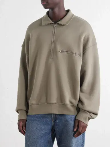 AGOLDE Pavillion Cotton-Jersey Half-Zip Sweatshirt - Men | Thumbnail 3 AGOLDE Pavillion Cotton-Jersey Half-Zip Sweatshirt - Men | Thumbnail 3