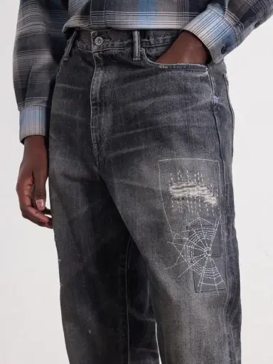 Neighborhood Savage Straight-Leg Distressed Embroidered Jeans - Men | Thumbnail 5