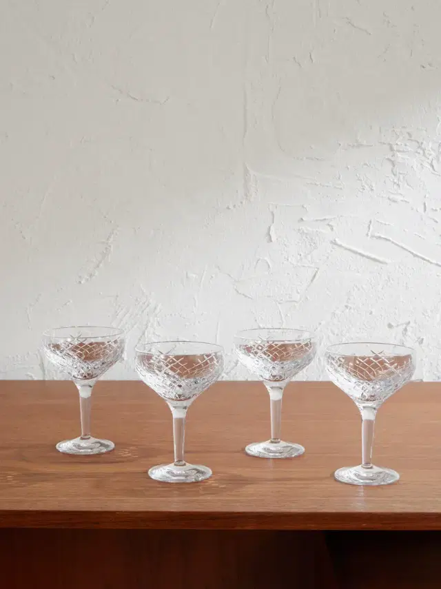 Soho Home Barwell Set of Four Crystal Champagne Glasses - Men