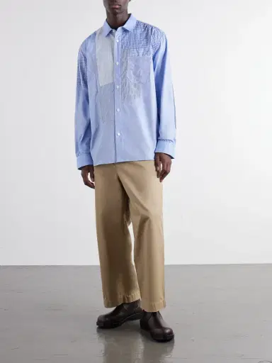 Junya Watanabe Patchwork Cotton-Poplin Shirt - Men | Thumbnail 2