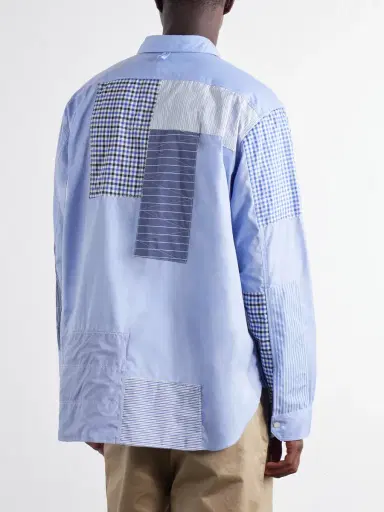 Junya Watanabe Patchwork Cotton-Poplin Shirt - Men | Thumbnail 4