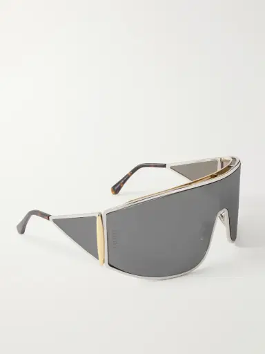 Loewe Speed Shield Aviator-Style Silver and Gold-Tone Sunglasses - Men | Thumbnail 4