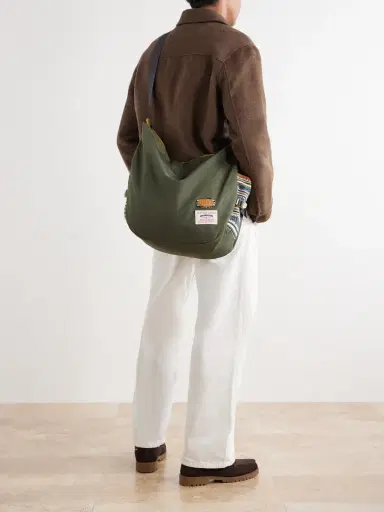 Master-Piece Chup Leather-Trimmed Cotton Shoulder Bag - Men | Thumbnail 2