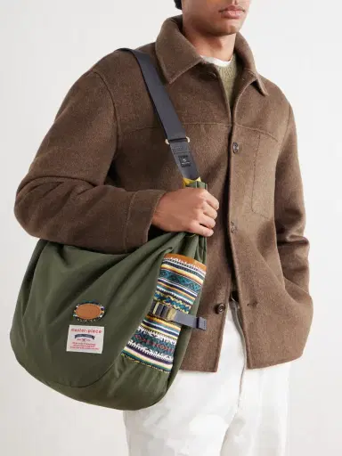 Master-Piece Chup Leather-Trimmed Cotton Shoulder Bag - Men | Thumbnail 3