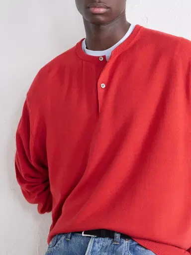 A.PRESSE Wool Henley Sweater - Men | Thumbnail 5