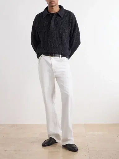 SAGE NATION Ribbed-Knit Wool Polo Sweater - Men | Thumbnail 2