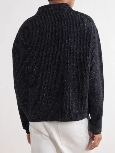 SAGE NATION Ribbed-Knit Wool Polo Sweater - Men | Thumbnail 4