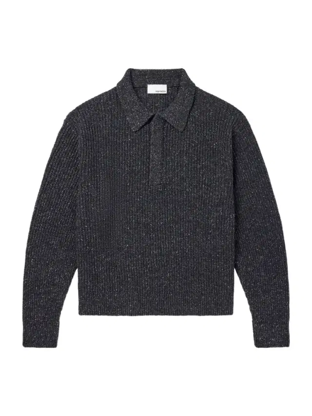 SAGE NATION Ribbed-Knit Wool Polo Sweater - Men