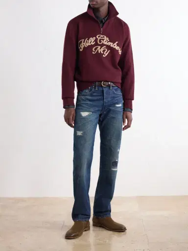 RRL Embroidered Wool Half-Zip Sweater - Men | Thumbnail 2