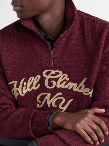 RRL Embroidered Wool Half-Zip Sweater - Men | Thumbnail 5