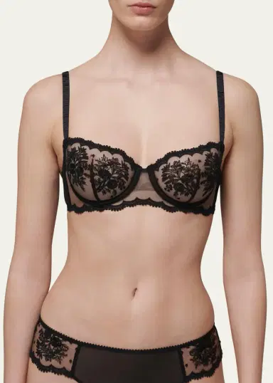 Simone Pérèle Intrigue Floral-Embroidered Demi Bra | Thumbnail 2