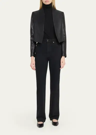 Alice + Olivia New Harvey Leather Open-Front Jacket | Thumbnail 2