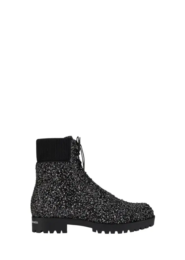 Christian Louboutin Men's Trapman TCT 2 Crystal-Embellished Lace-Up Boots