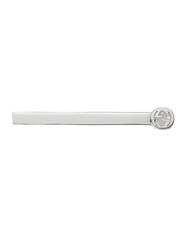 Gucci Sterling Silver Interlocking G Tie Bar