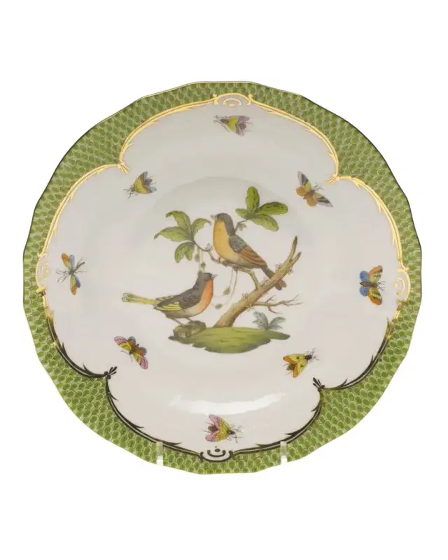Rothschild Bird Green Motif 08 Dessert Plate