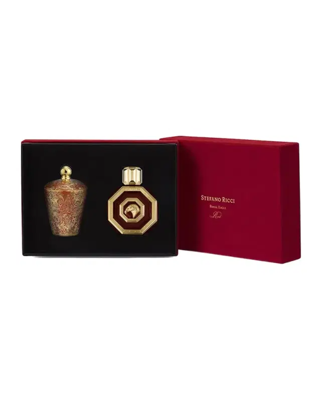 Stefano Ricci Royal Eagle Red Cologne and Candle Gift Set