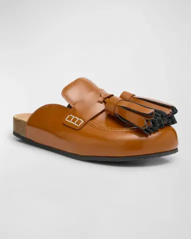 JW Anderson Men's Oversized Leather Tassel Mule Loafers | Thumbnail 2