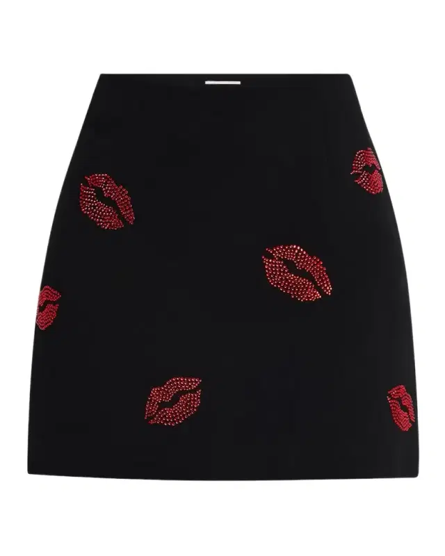Doris Kissing Booth Embroidered Mini Skirt