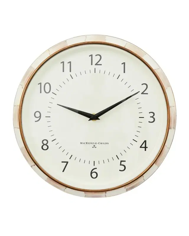 Mocha Check School Clock