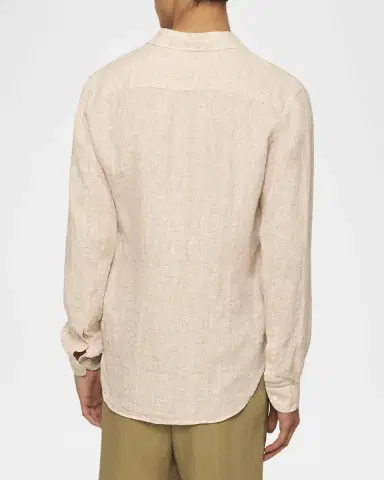 Orlebar Brown Men's Giles Long-Sleeve Linen Sport Shirt | Thumbnail 2
