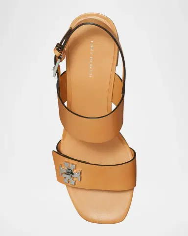 Tory Burch T-Lock Leather Block-Heel Sandals | Thumbnail 4 Tory Burch T-Lock Leather Block-Heel Sandals | Thumbnail 4