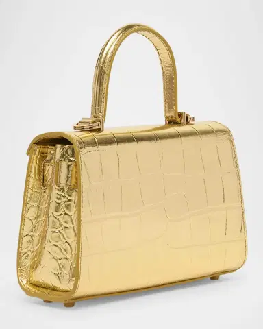 Versace La Medusa Metallic Croc-Embossed Bag | Thumbnail 3
