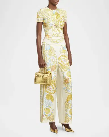 Versace La Medusa Metallic Croc-Embossed Bag | Thumbnail 5
