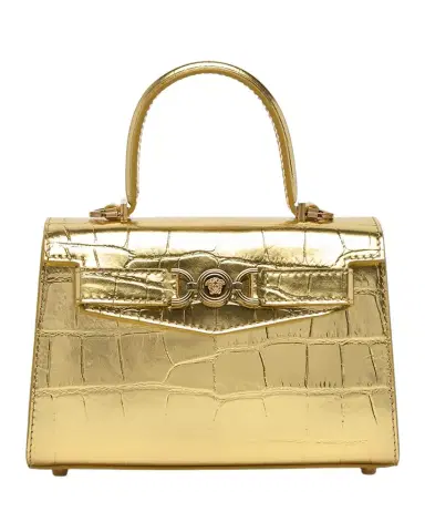 Versace La Medusa Metallic Croc-Embossed Bag | Thumbnail 1