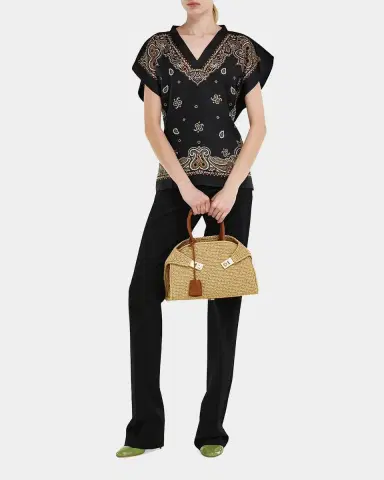 Ferragamo Hug Medium Gancini Raffia Top Handle Bag | Thumbnail 5 Ferragamo Hug Medium Gancini Raffia Top Handle Bag | Thumbnail 5