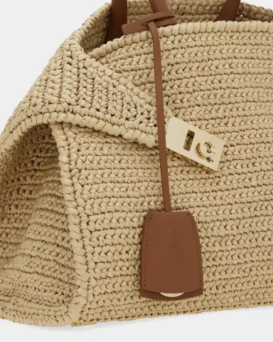 Ferragamo Hug Medium Gancini Raffia Top Handle Bag | Thumbnail 8 Ferragamo Hug Medium Gancini Raffia Top Handle Bag | Thumbnail 8
