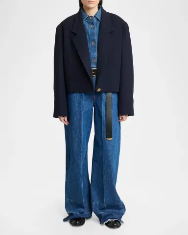 Givenchy Double Face Wool-Cashmere Crop Boxy Coat | Thumbnail 2 Givenchy Double Face Wool-Cashmere Crop Boxy Coat | Thumbnail 2