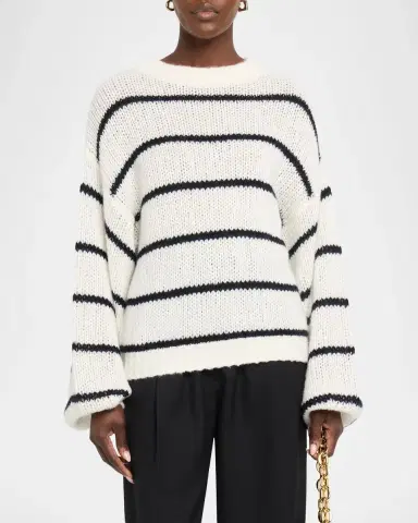 Lisa Yang The Sabelle Stripes Cashmere-Silk Sweater | Thumbnail 4