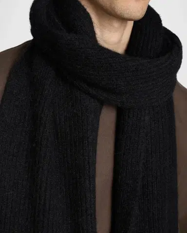 Dries Van Noten Men's Moyson Wool Ribbed Scarf | Thumbnail 2 Dries Van Noten Men's Moyson Wool Ribbed Scarf | Thumbnail 2