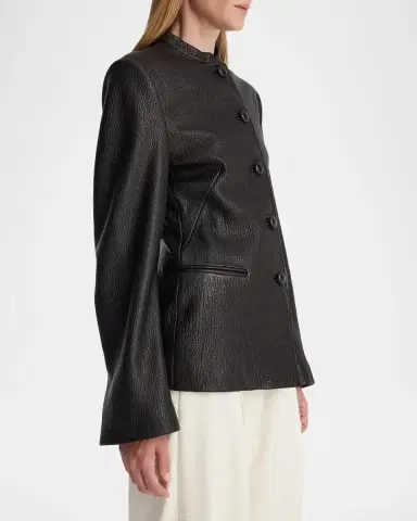 RÓHE Shaped Grain Leather Jacket | Thumbnail 4