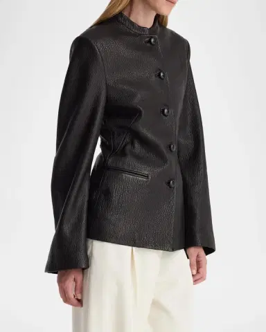 RÓHE Shaped Grain Leather Jacket | Thumbnail 6