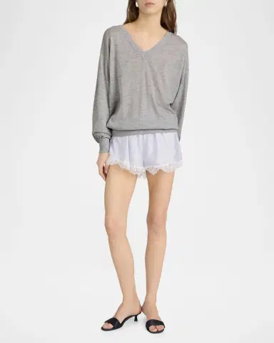 Frame The Stripe Lace Shorts | Thumbnail 2 Frame The Stripe Lace Shorts | Thumbnail 2