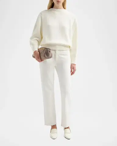 TOTEME Oversized Cotton-Knit Crewneck Sweater | Thumbnail 2 TOTEME Oversized Cotton-Knit Crewneck Sweater | Thumbnail 2