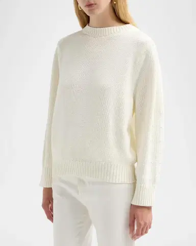 TOTEME Oversized Cotton-Knit Crewneck Sweater | Thumbnail 5 TOTEME Oversized Cotton-Knit Crewneck Sweater | Thumbnail 5
