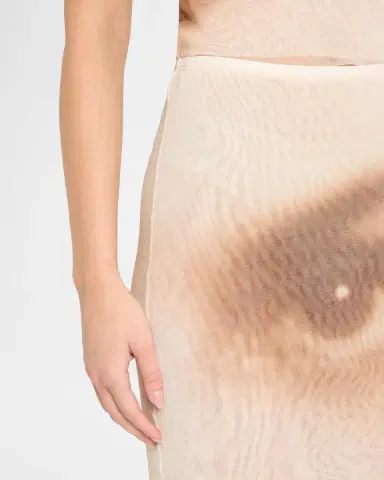 Jean Paul Gaultier Face-Print Mesh Midi Skirt | Thumbnail 5